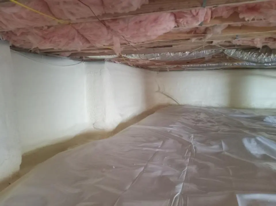 Crawl space encapsulation with closed-cell spray foam for Spray Foam Roofing Repair in West New York